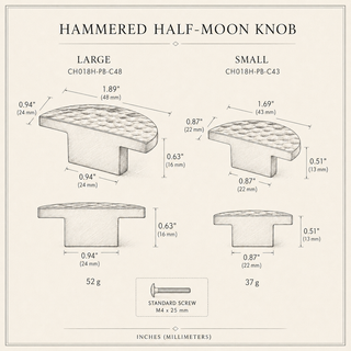 Luna Hammered Cabinet Knob