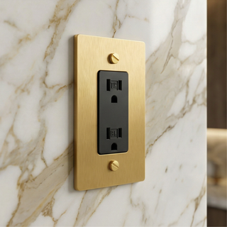 Satin Brass Duplex Outlet - 1G