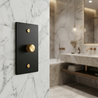 Matte Black & Brass Dimmer - 1G