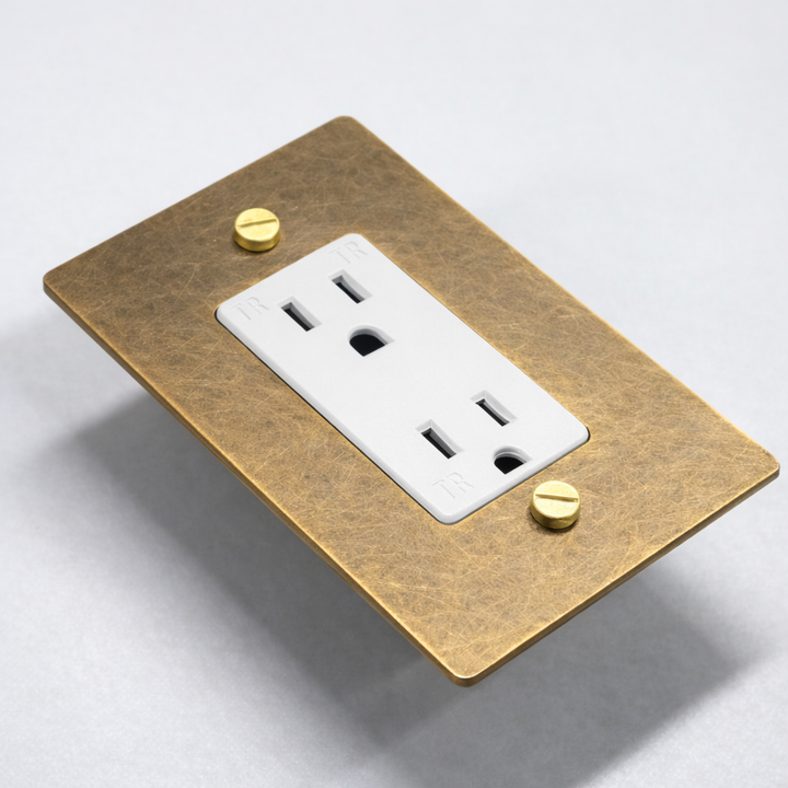 Aged Brass with Patina Duplex Outlet - 1G