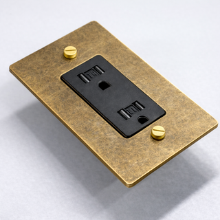 Satin Brass Duplex Outlet