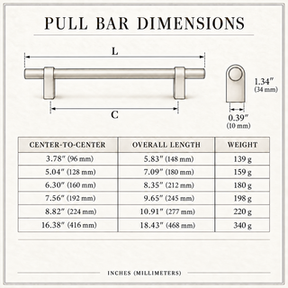 Bromley Round Bar Cabinet Pull