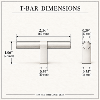 Bromley Round T-Bar Cabinet Knob