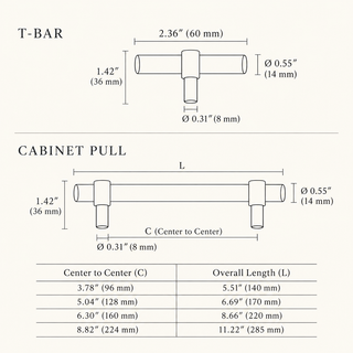 Burlington Round T-Bar Cabinet Knob