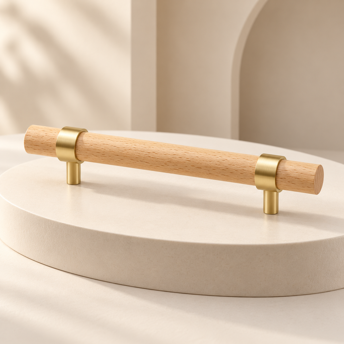 Hartwell Wood & Brass Cabinet Pull