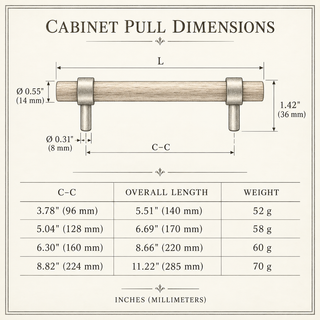 Hartwell Wood & Brass Cabinet Pull