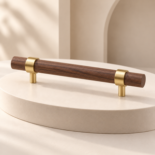 Hartwell Wood & Brass Cabinet Pull