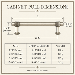 Clarendon Ribbed Collar Cabinet Pull