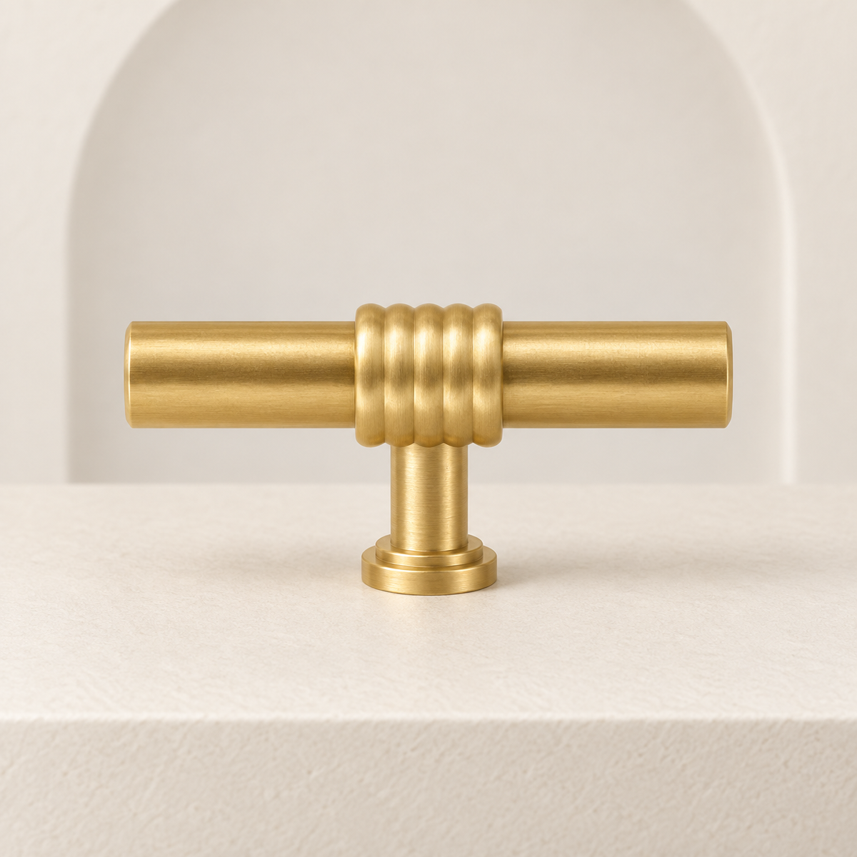 Clarendon Ribbed Collar T-Bar Cabinet Knob