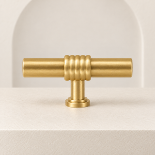 Clarendon Ribbed Collar T-Bar Cabinet Knob