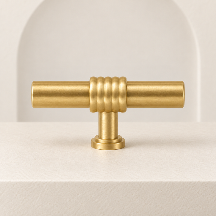 Clarendon Ribbed Collar T-Bar Cabinet Knob