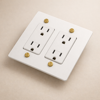 Matte Black & Brass Duplex Outlet - 1G