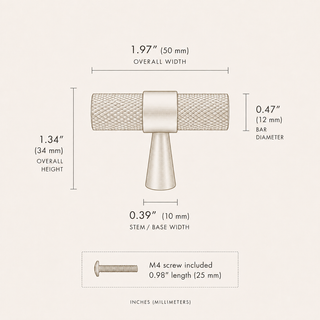 Aure Ellington T-Bar – Brushed Nickel