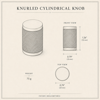 Aure Mercer Knob - Knurled