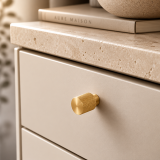 Aure Huxley Pedestal Knob – Satin Brass