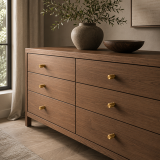 Aure Huxley Pedestal Knob – Satin Brass