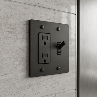 Matte Black Toggle Switch + Outlet 2G