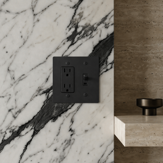 Matte Black Toggle Switch + Outlet 2G
