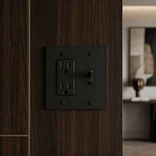 Matte Black Toggle Switch + Outlet 2G
