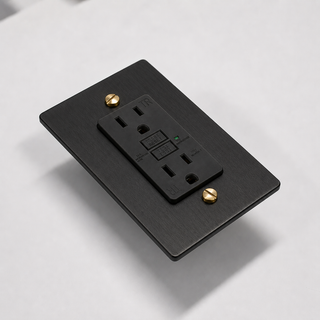 Variant hero - GFCI - Matte Black & Brass
