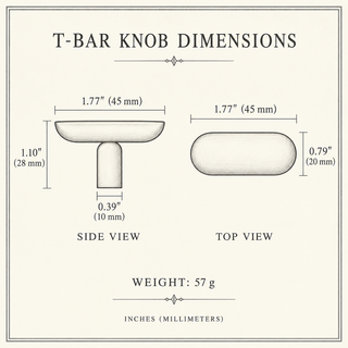 Alderley Sculpted T-Bar Cabinet Knob