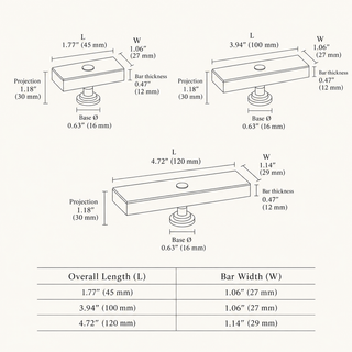 Chelsea Clear T-Bar Cabinet Knob