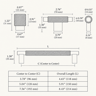 Highgate Knurled Cabinet Knob