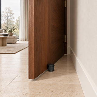 Knurled Adjustable Floor-Mounted Door Stoper