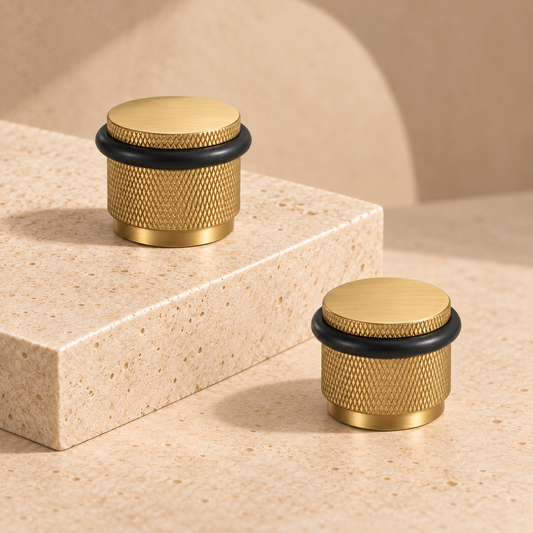 Knurled Adjustable Floor-Mounted Door Stoper
