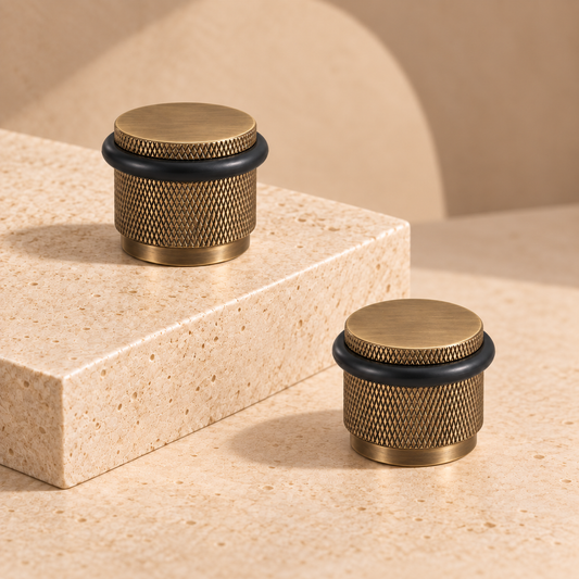 Knurled Adjustable Floor-Mounted Door Stoper