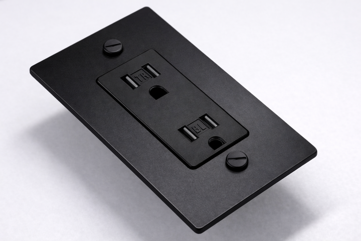 Matte Black Duplex Outlet - 1G