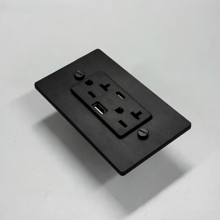 Matte Black Duplex Outlet with USB-C & USB-A - 1G