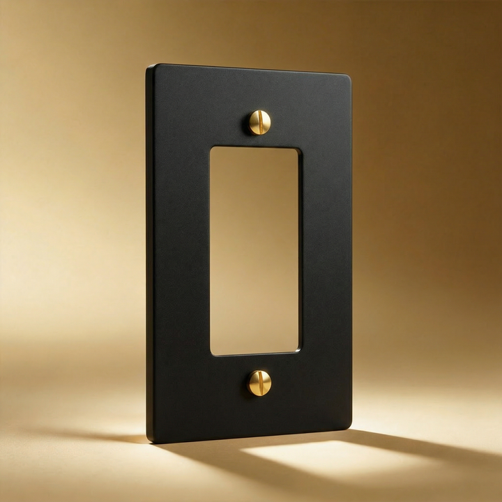 Matte Black & Brass Cover Plate - 1G