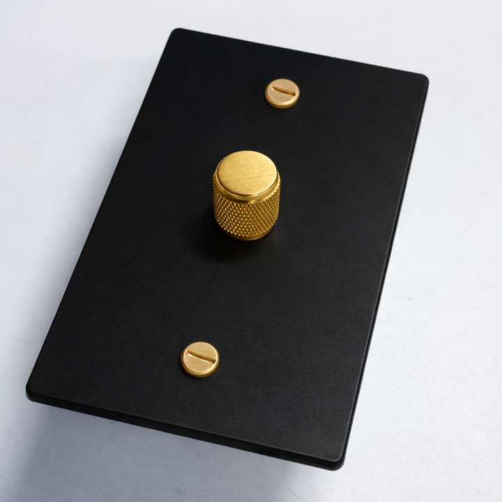 Matte Black & Brass Dimmer - 1G
