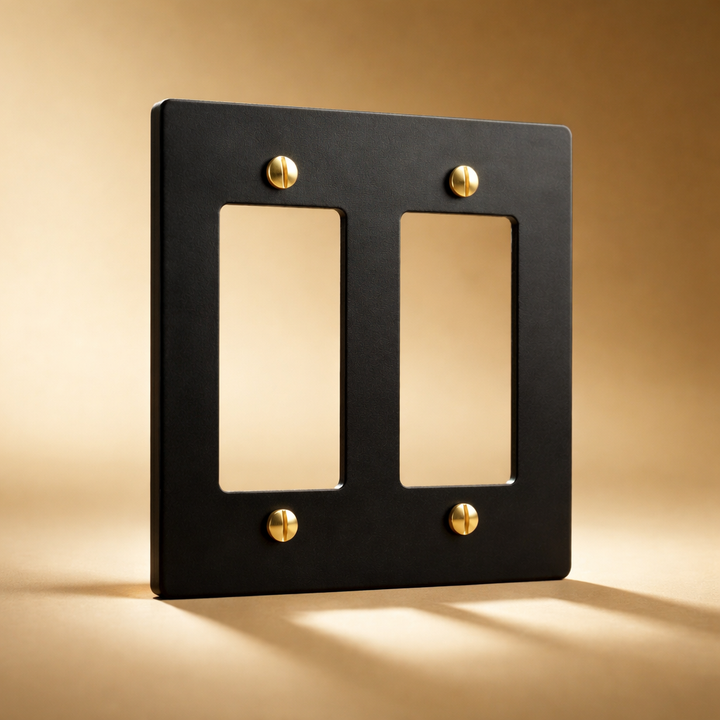 Matte Black & Brass Cover Plate - 2G