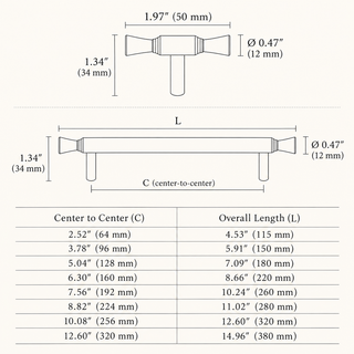 Norwood Sculpted T-Bar Cabinet Knob
