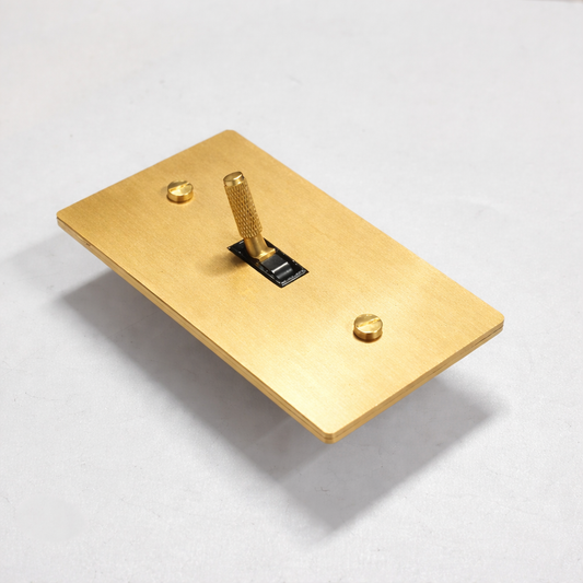 Satin brass 1-gang toggle switch plate