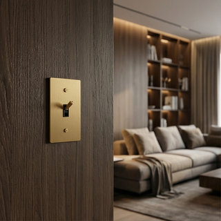 Satin Brass Toggle Switch - 1G