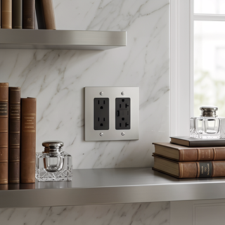 Ivory White & Brass Outlet + Outlet with USB-C & USB-A 2G
