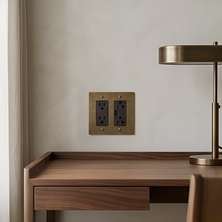 Aged Brass Outlet + Outlet with USB-C & USB-A 2G
