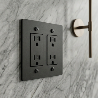Duplex Outlet Matte Black - 2G