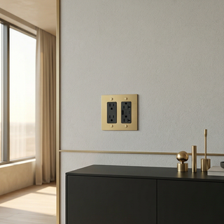 Ivory White & Brass Outlet + Outlet with USB-C & USB-A 2G