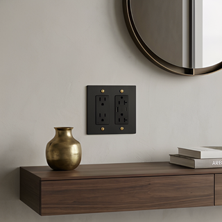 Matte Black & Brass Outlet + Outlet with USB-C & USB-A 2G