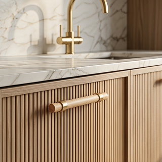 Hartwell Wood & Brass Cabinet Pull
