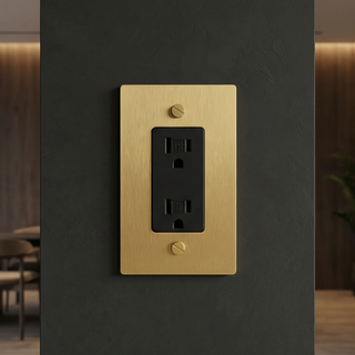 Satin Brass Duplex Outlet - 1G