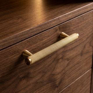 Aure Mercer Pull - Knurled - Satin brass