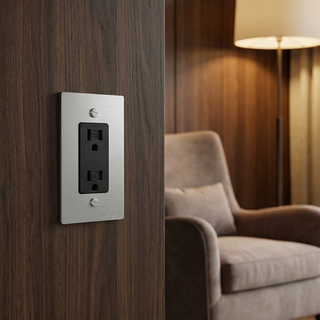 Stainless Steel Duplex Outlet - 1G