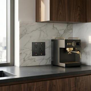 Ivory White & Brass Outlet + Outlet with USB-C & USB-A 2G