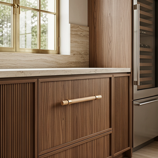 Hartwell Wood & Brass Cabinet Pull