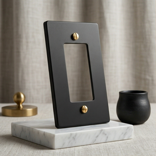 Matte Black & Brass Cover Plate - 1G